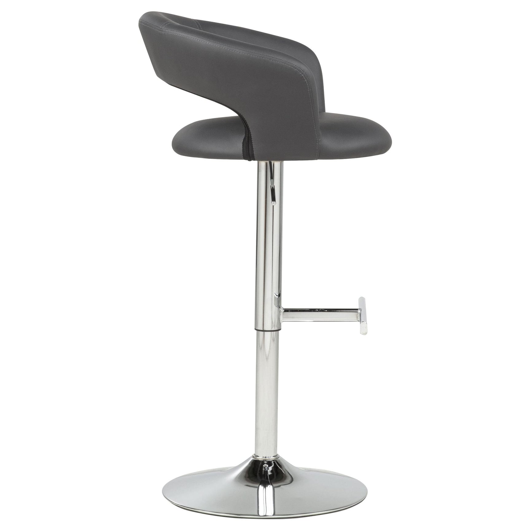 Travia Adjustable Leatherette Swivel Bar Stool Grey and Chrome view 5