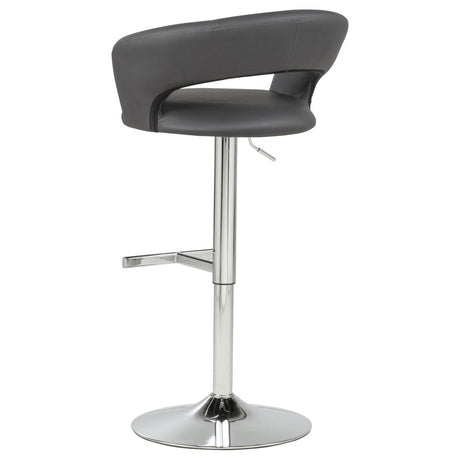 Travia Adjustable Leatherette Swivel Bar Stool Grey and Chrome view 6