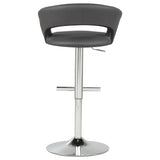 Travia Adjustable Leatherette Swivel Bar Stool Grey and Chrome view 7