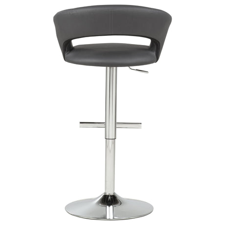 Travia Adjustable Leatherette Swivel Bar Stool Grey and Chrome view 7