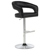 Travia Leatherette Upholstered Adjustable Bar Stool Black from Ella Furniture