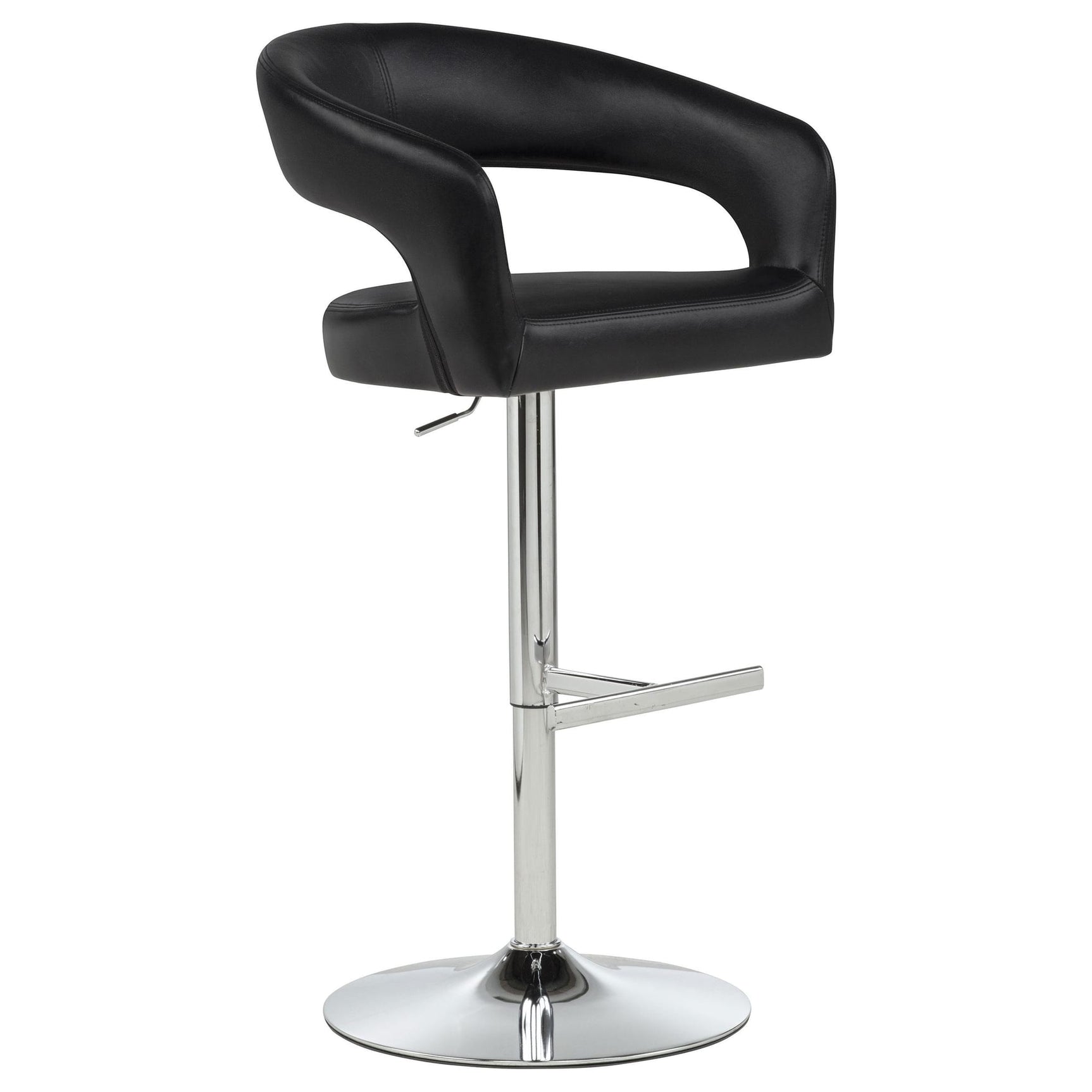 Travia Leatherette Upholstered Adjustable Bar Stool Black from Ella Furniture