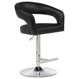 Travia Leatherette Upholstered Adjustable Bar Stool Black view 2