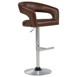 Travia Leatherette Upholstered Adjustable Bar Stool Cocoa Brown from Ella Furniture