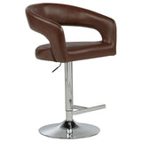Travia Leatherette Upholstered Adjustable Bar Stool Cocoa Brown view 2