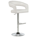 Travia Leatherette Upholstered Adjustable Bar Stool Ivory from Ella Furniture