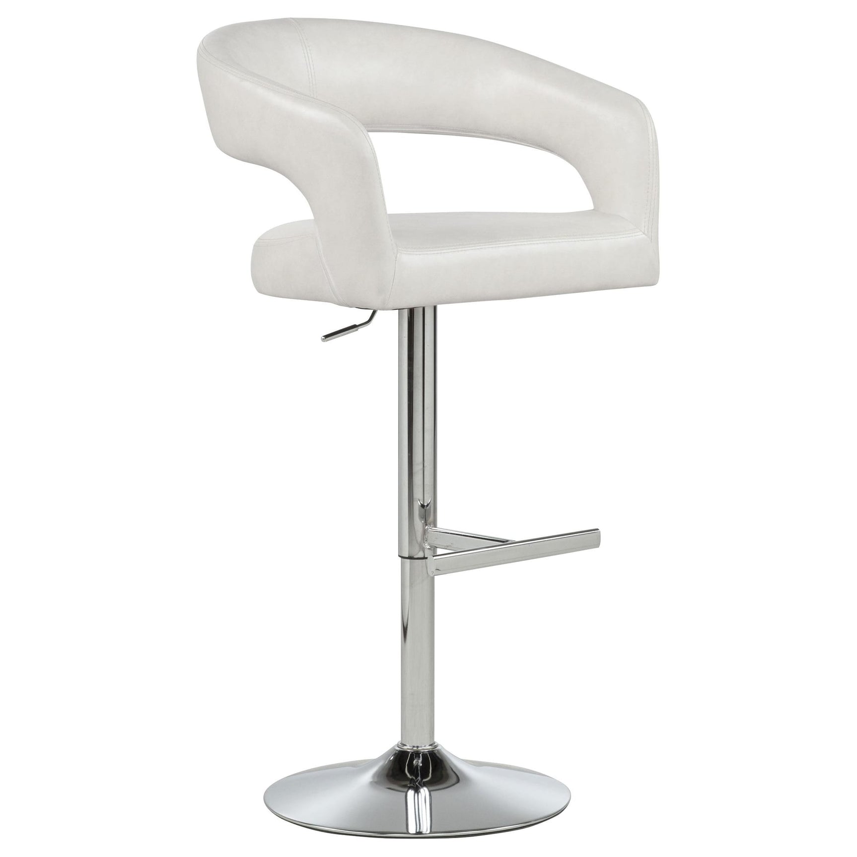 Travia Leatherette Upholstered Adjustable Bar Stool Ivory from Ella Furniture
