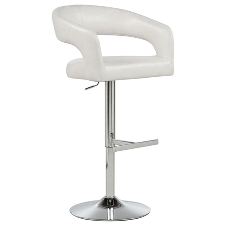 Travia Leatherette Upholstered Adjustable Bar Stool Ivory from Ella Furniture