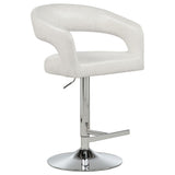 Travia Leatherette Upholstered Adjustable Bar Stool Ivory view 2