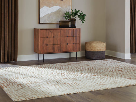 Uduak Cream/Tan/Rust Large Rug from Ella Furniture