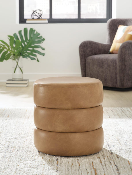 Ummi Caramel Swivel Accent Ottoman from Ella Furniture