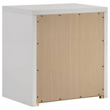 Viana Contemporary 2-Drawer Nightstand with Chrome Pulls White High Gloss view 6