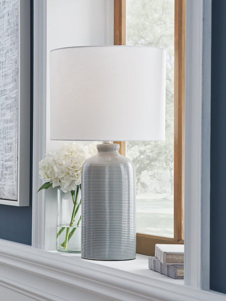 Wimlow Gray Blue Table Lamp from Ella Furniture