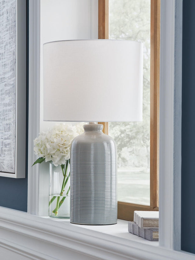 Wimlow Gray Blue Table Lamp from Ella Furniture