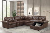 Winston Brown Power Reclining Sectional w Pull-Out Bed from Ella Furniture