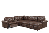Winston Brown Power Reclining Sectional w Pull-Out Bed view 2