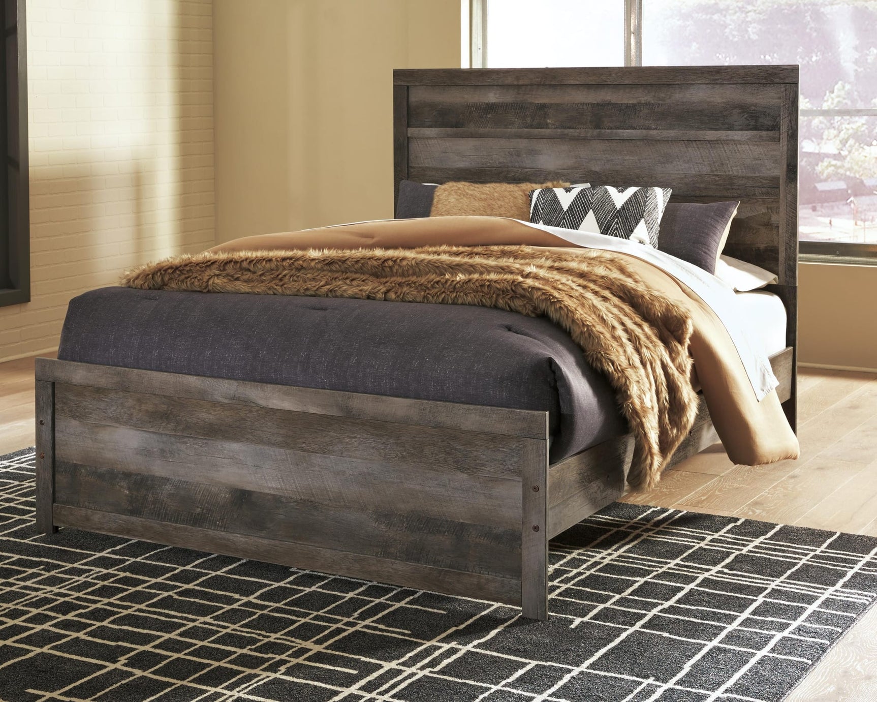Wynnlow Gray Panel Bedroom Set Queen 4: Bed, Dresser, Mirror, NightStand from Ella Furniture