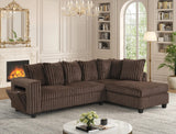 Yaers Brown Velvet Reversible Sectional from Ella Furniture