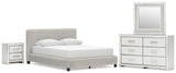 Zuraleus White Upholstered Bedroom Set from Ella Furniture