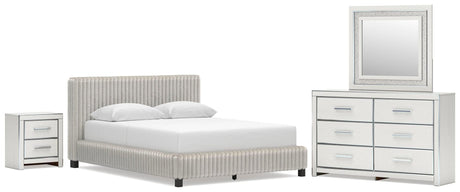 Zuraleus White Upholstered Bedroom Set from Ella Furniture