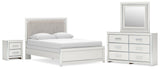 Zuraleus White Upholstered Panel Bedroom Set 2 from Ella Furniture