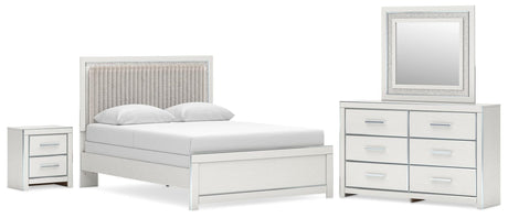 Zuraleus White Upholstered Panel Bedroom Set 2 from Ella Furniture