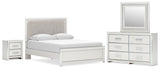 Zuraleus White Upholstered Panel Platform Platform Upholstered Bedroom Set 2 from Ella Furniture
