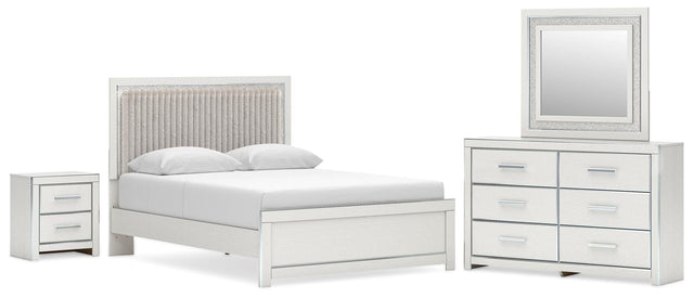Zuraleus White Upholstered Panel Platform Platform Upholstered Bedroom Set 2 from Ella Furniture