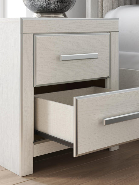 Zuraleus White Upholstered Panel Platform Platform Upholstered Bedroom Set 2 detail view