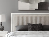 Zuraleus White Upholstered Panel Platform Platform Upholstered Bedroom Set 2 King 3: Bed, Dresser, Mirror from Ella Furniture