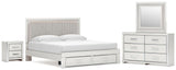 Zuraleus White Upholstered Panel Platform Storage Bedroom Set view 2
