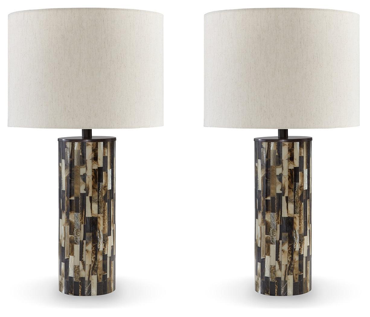 Ellford Black/brown/cream 2-Piece Table Lamp Set - Ella Furniture