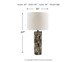 Ellford Black/brown/cream 2-Piece Table Lamp Set - Ella Furniture