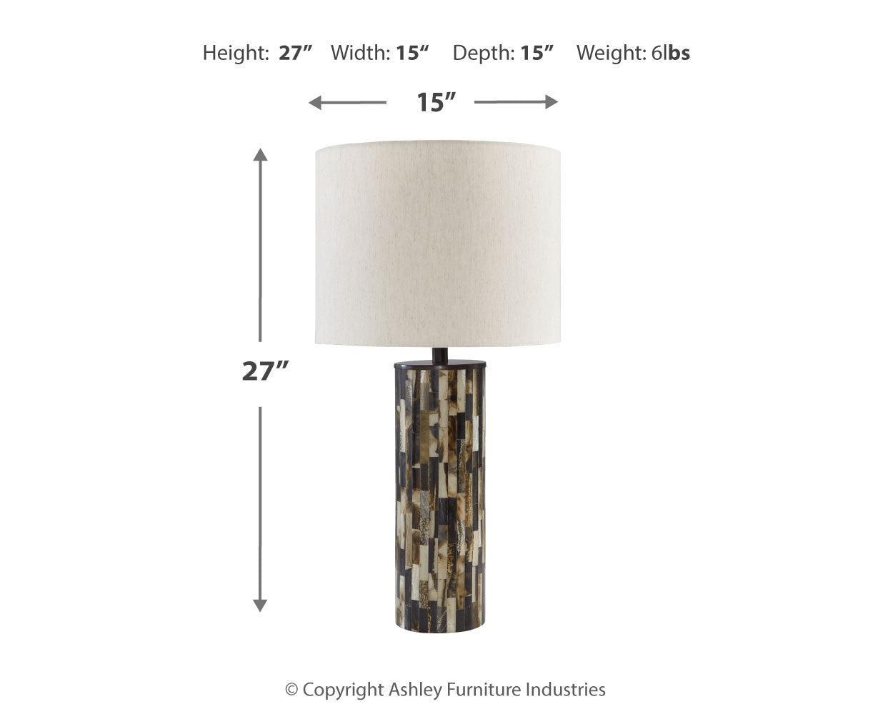 Ellford Black/brown/cream 2-Piece Table Lamp Set - Ella Furniture