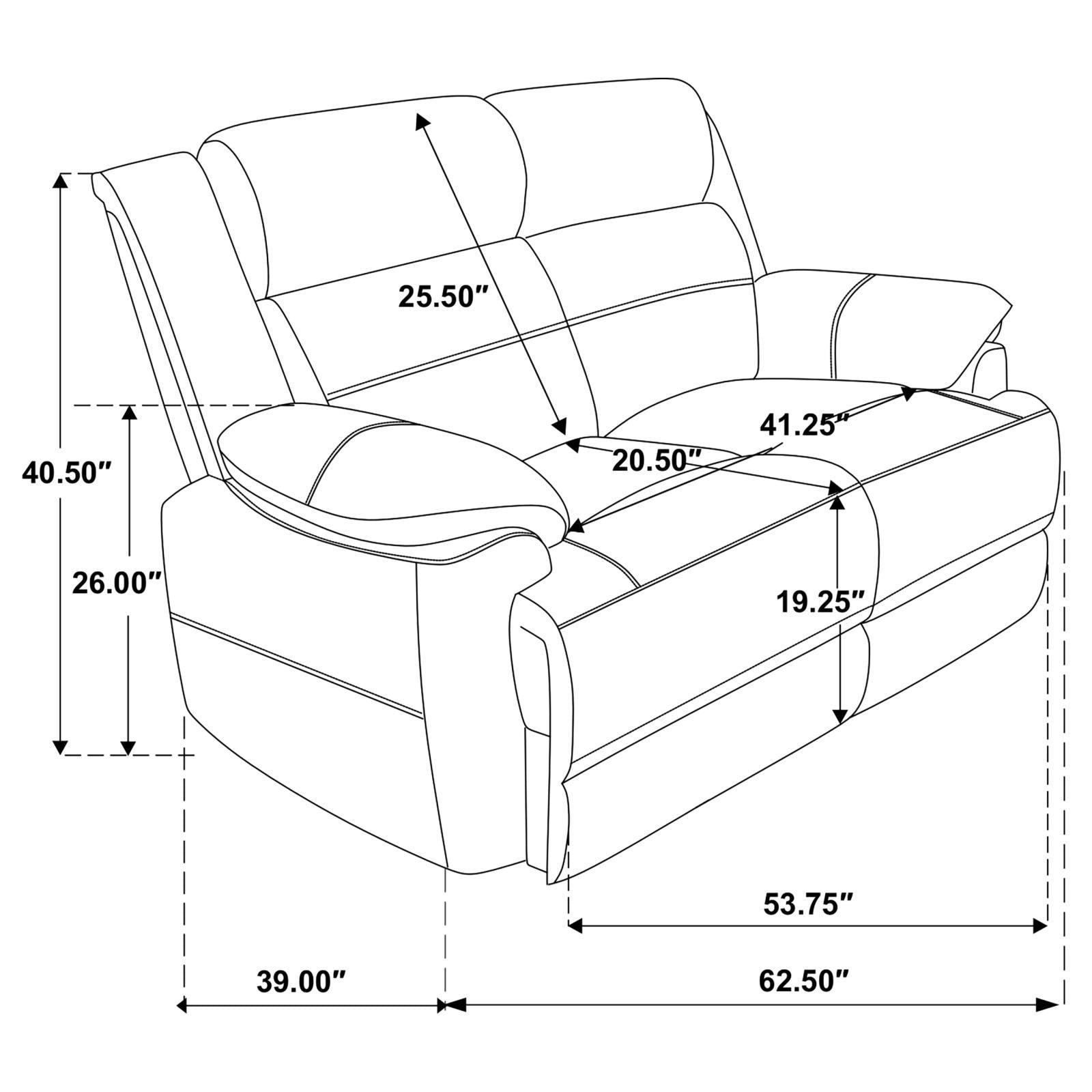 Ellington Upholstered Padded Arm Loveseat Dark Brown 508282 [ETA: 4/11/2024] - Ella Furniture