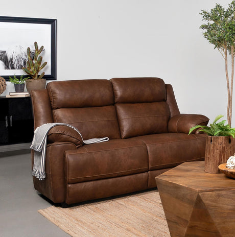 Ellington Upholstered Padded Arm Loveseat Dark Brown 508282 [ETA: 4/11/2024] - Ella Furniture