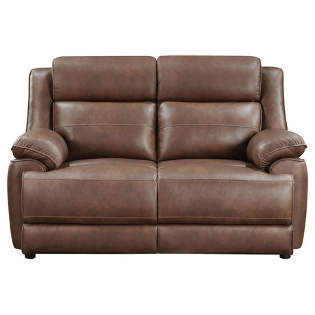 Ellington Upholstered Padded Arm Loveseat Dark Brown 508282 [ETA: 4/11/2024] - Ella Furniture