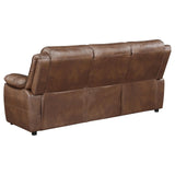 Ellington Upholstered Padded Arm Sofa Dark Brown 508281 [ETA: 3/28/2024] - Ella Furniture