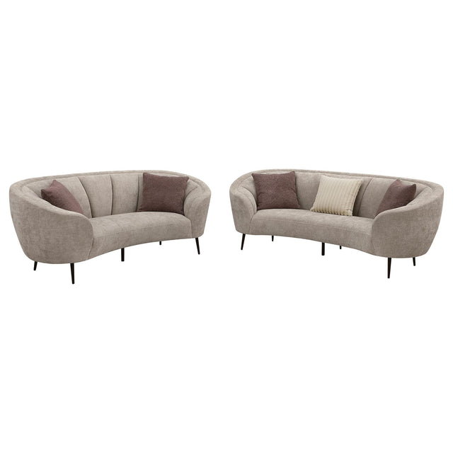 Ellorie 2-piece Upholstered Curved Sofa Set Beige 504837-S2 - Ella Furniture
