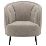Ellorie Upholstered Channel Back Curved Chair Beige 504839 - Ella Furniture