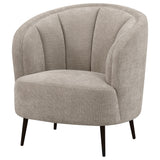 Ellorie Upholstered Channel Back Curved Chair Beige 504839 - Ella Furniture