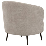 Ellorie Upholstered Channel Back Curved Chair Beige 504839 - Ella Furniture