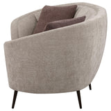 Ellorie Upholstered Channel Back Curved Loveseat Beige 504838 - Ella Furniture