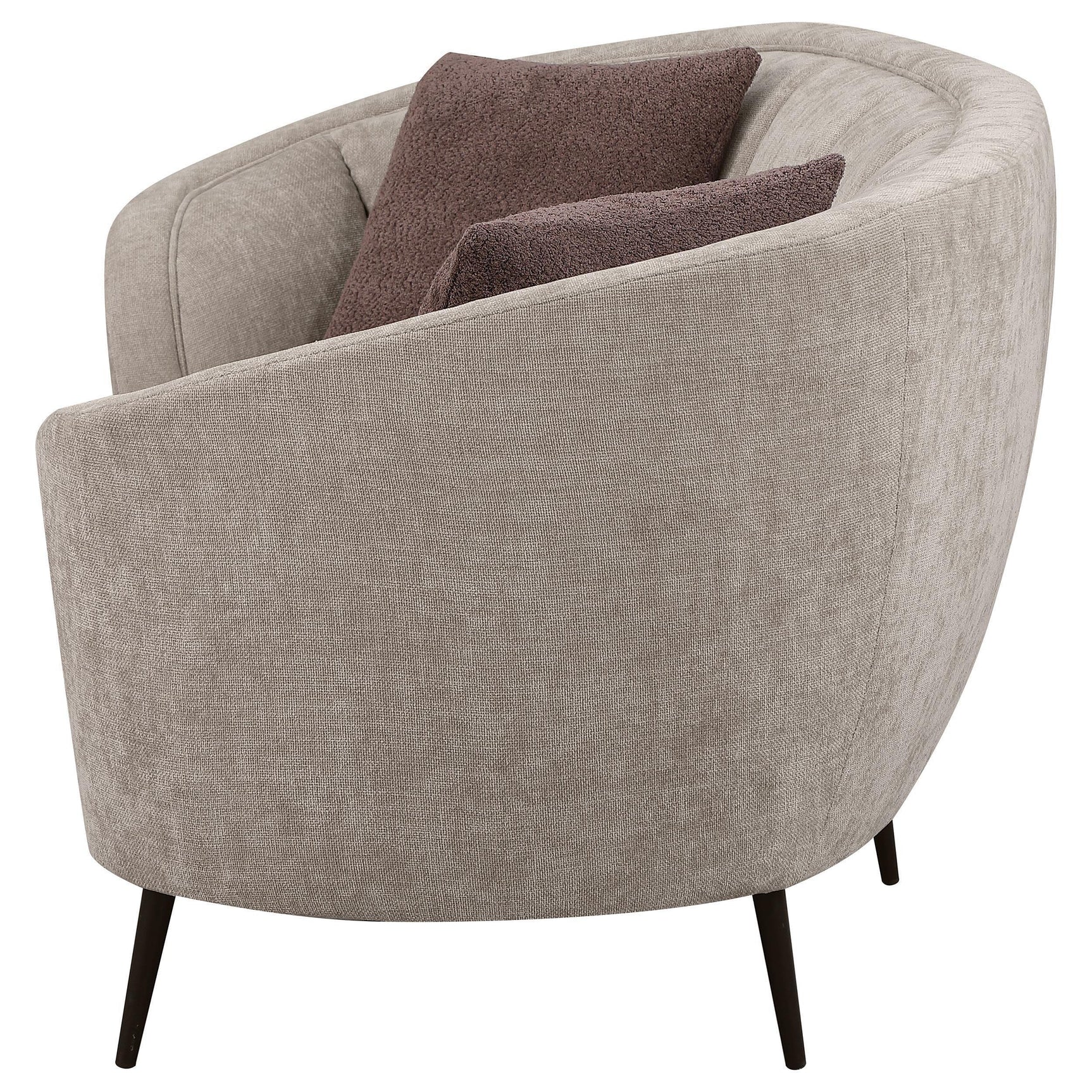 Ellorie Upholstered Channel Back Curved Loveseat Beige 504838 - Ella Furniture
