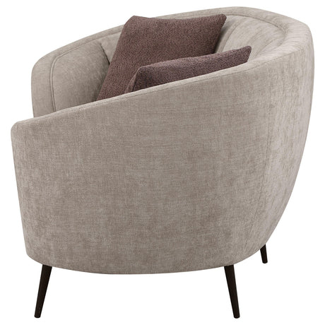 Ellorie Upholstered Channel Back Curved Loveseat Beige 504838 - Ella Furniture