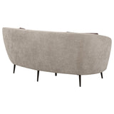 Ellorie Upholstered Channel Back Curved Loveseat Beige 504838 - Ella Furniture