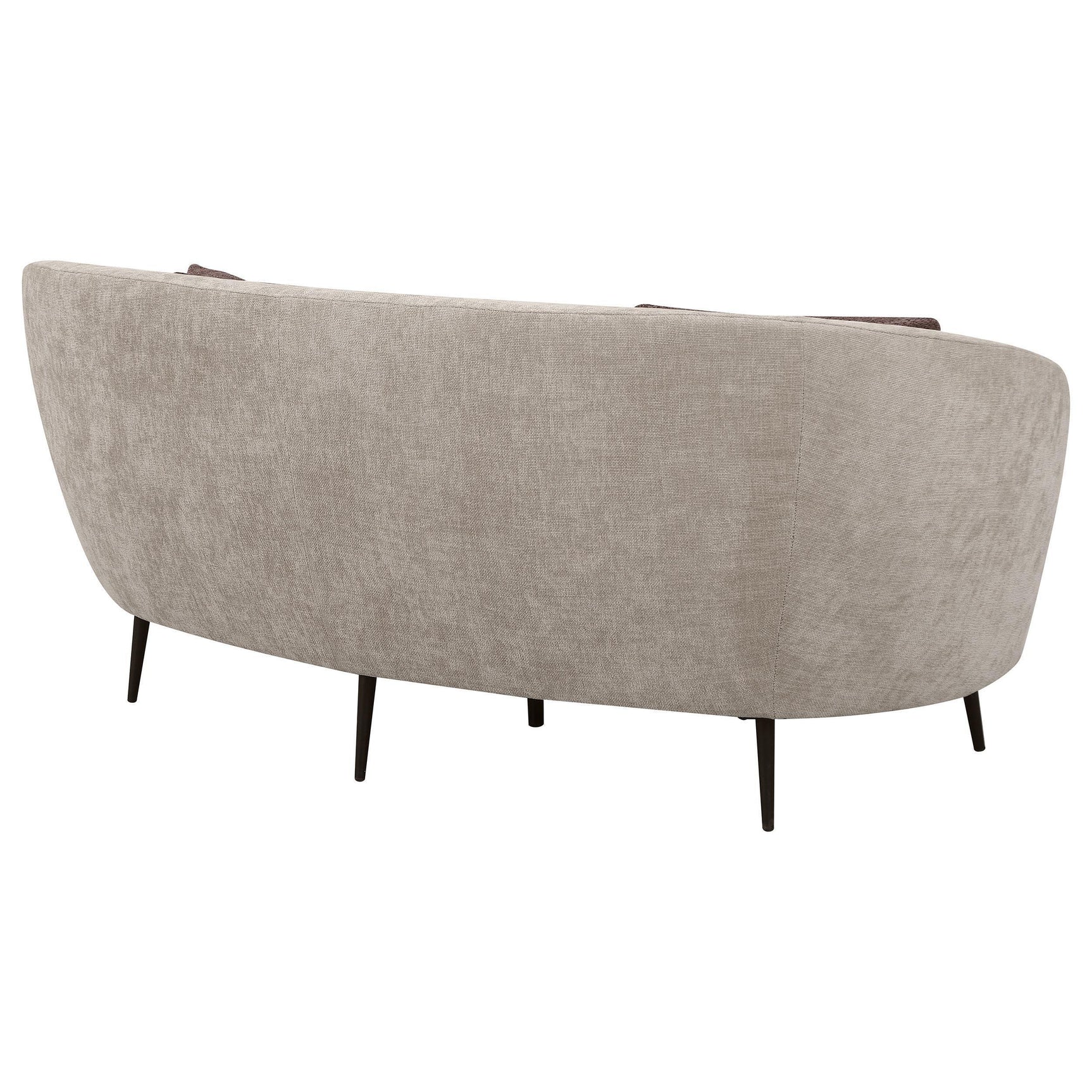 Ellorie Upholstered Channel Back Curved Loveseat Beige 504838 - Ella Furniture