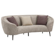 Ellorie Upholstered Channel Back Curved Sofa Beige 504837 - Ella Furniture