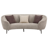 Ellorie Upholstered Channel Back Curved Sofa Beige 504837 - Ella Furniture