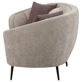 Ellorie Upholstered Channel Back Curved Sofa Beige 504837 - Ella Furniture